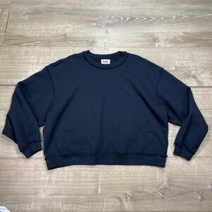 NSF Sweatshirt Womens Medium Navy Blue Cotton Terry Crewneck Pullover Made USA